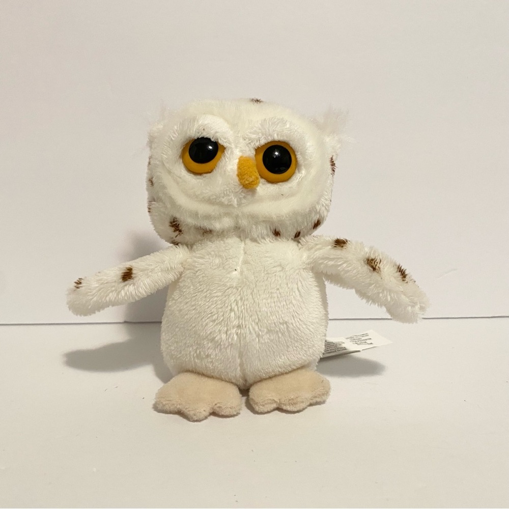 Russ Berrie Oswald Spotted Barn Owl Plush Lovey Toy Mini 5” Stuffed Animal White